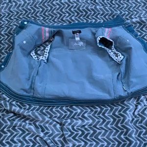 Girls Jean jacket with pink and blue designs